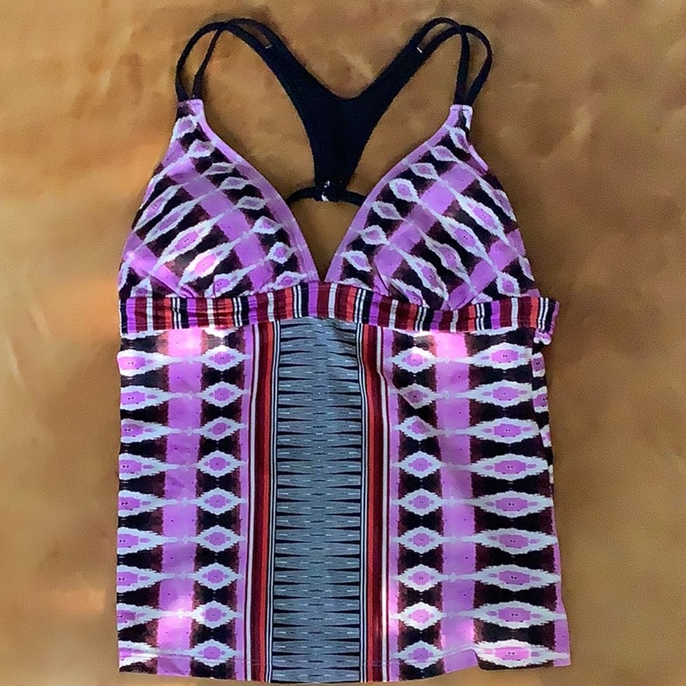 Athleta Tankini Swimsuit Top Tribal M